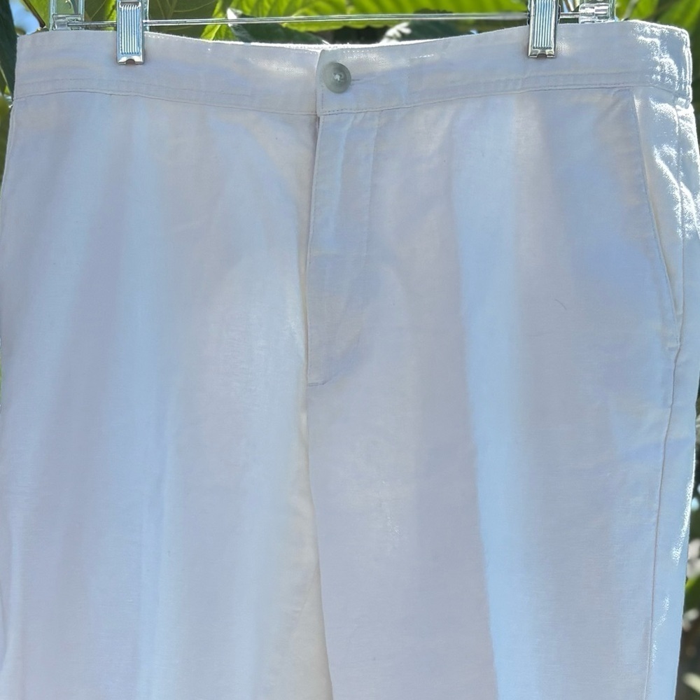 Marc Anthony Luxury Women’s White Linen Pants Size Medium - Picture 5 of 8